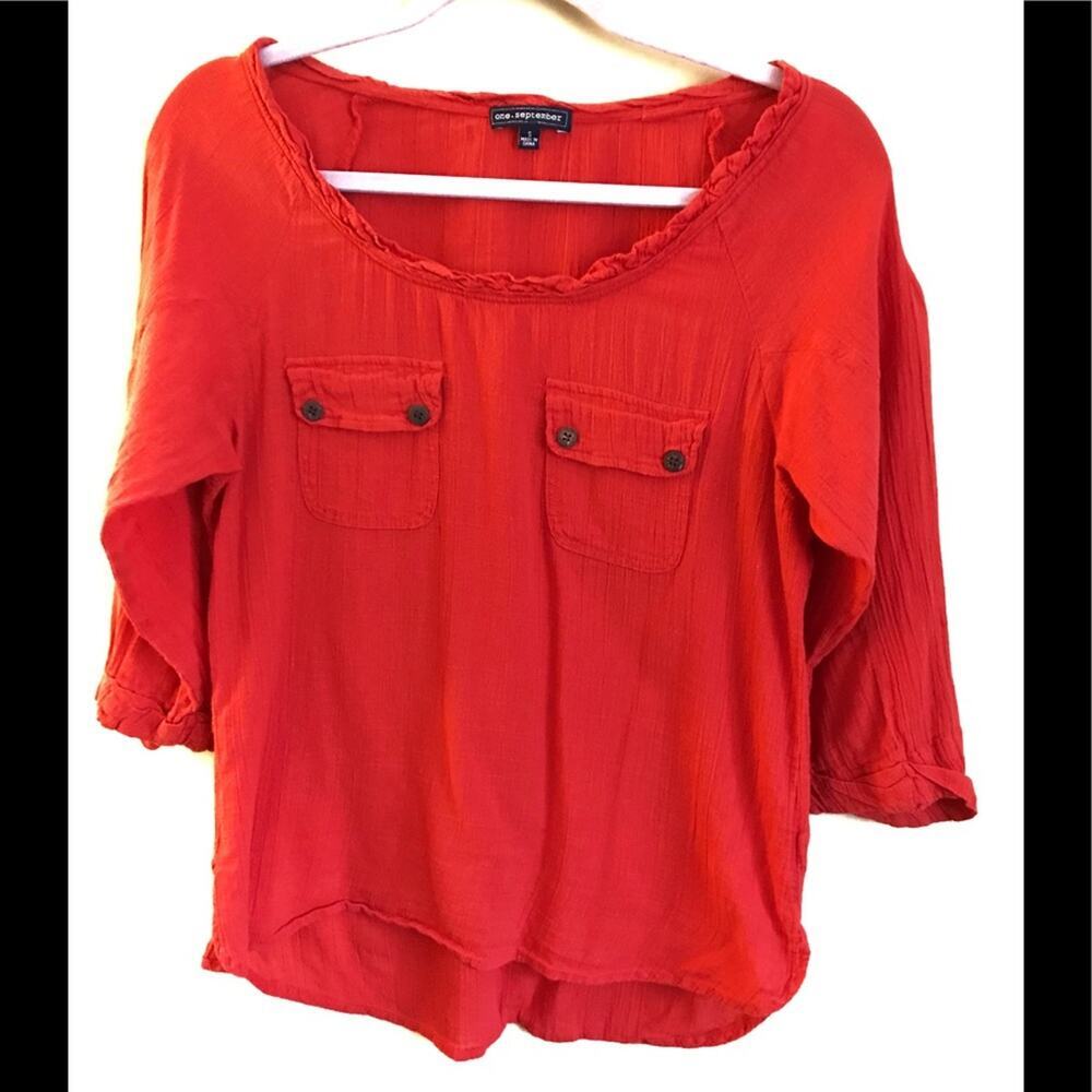 ANTHRO ONE SEPTEMBER Linen style Top Sz Small